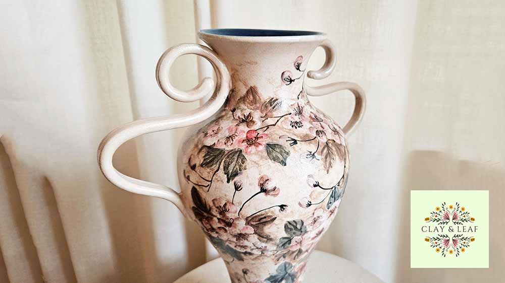 A Vietnamese ceramic vase with flower motif