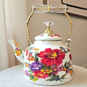 Enamel Floral Charm Kettle